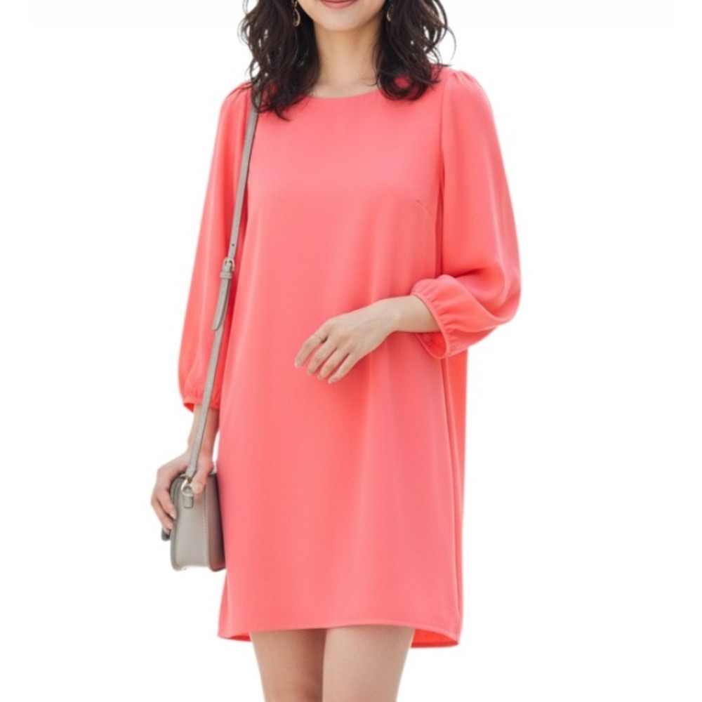 SUGARLIPS Hot Pink LINED GEORGETTE Button Back PARTY/COCKTAIL Shift Dress Sz M